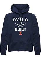 Yazzy Avila  Rally Illinois Fighting Illini Mens Navy Blue NIL Sport Icon Long Sleeve Hoodie