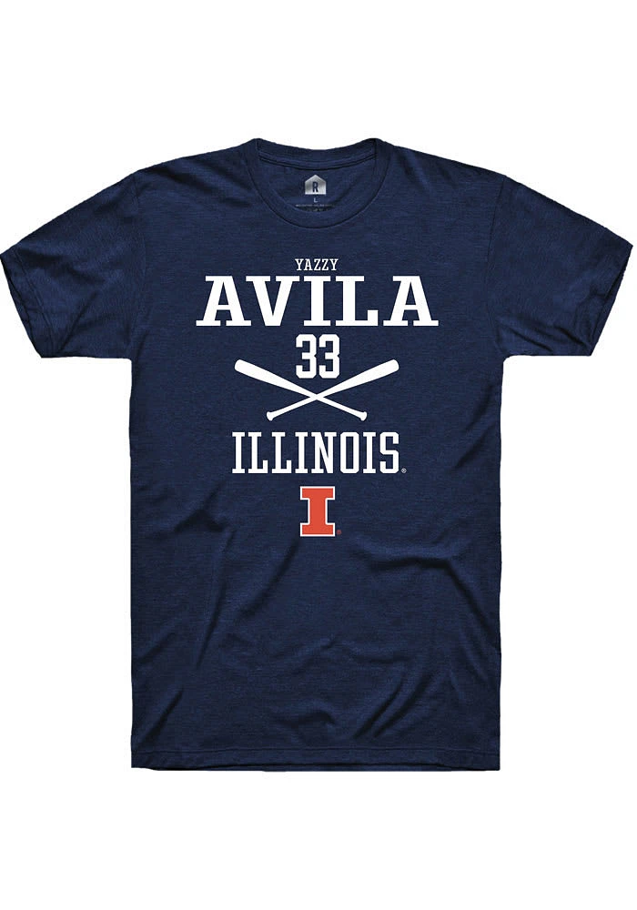 Yazzy Avila Illinois Fighting Illini Navy Blue Rally NIL Sport Icon Short Sleeve T Shirt