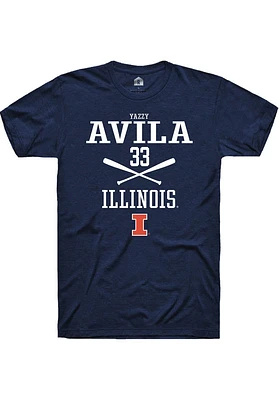 Yazzy Avila  Illinois Fighting Illini Navy Blue Rally NIL Sport Icon Short Sleeve T Shirt