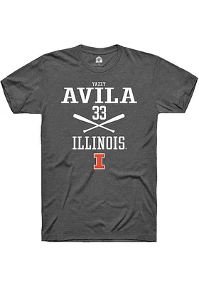 Yazzy Avila  Illinois Fighting Illini Dark Grey Rally NIL Sport Icon Short Sleeve T Shirt