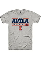 Yazzy Avila  Illinois Fighting Illini Ash Rally NIL Stacked Box Short Sleeve T Shirt