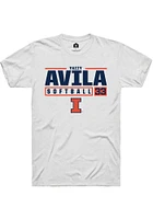 Yazzy Avila  Illinois Fighting Illini White Rally NIL Stacked Box Short Sleeve T Shirt
