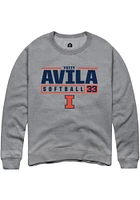 Yazzy Avila  Rally Illinois Fighting Illini Mens Graphite NIL Stacked Box Long Sleeve Crew Sweatsh..