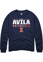 Yazzy Avila  Rally Illinois Fighting Illini Mens Navy Blue NIL Stacked Box Long Sleeve Crew Sweats..