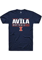 Yazzy Avila  Illinois Fighting Illini Navy Blue Rally NIL Stacked Box Short Sleeve T Shirt