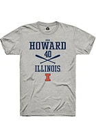 Zoie Howard  Illinois Fighting Illini Ash Rally NIL Sport Icon Short Sleeve T Shirt