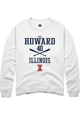 Zoie Howard  Rally Illinois Fighting Illini Mens White NIL Sport Icon Long Sleeve Crew Sweatshirt