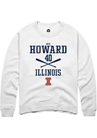 Zoie Howard  Rally Illinois Fighting Illini Mens White NIL Sport Icon Long Sleeve Crew Sweatshirt