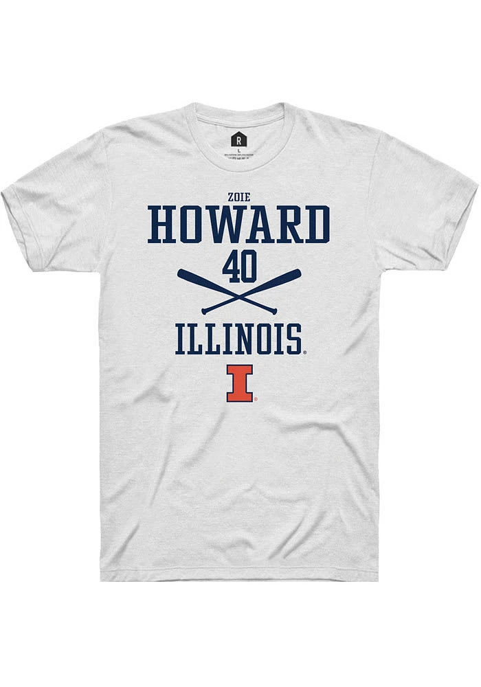Zoie Howard Illinois Fighting Illini White Rally NIL Sport Icon Short Sleeve T Shirt
