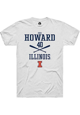 Zoie Howard  Illinois Fighting Illini White Rally NIL Sport Icon Short Sleeve T Shirt