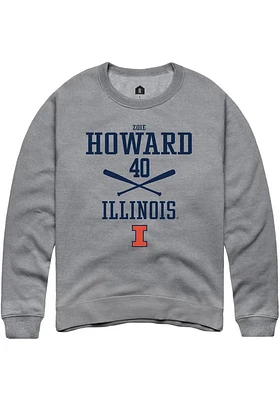 Zoie Howard  Rally Illinois Fighting Illini Mens Graphite NIL Sport Icon Long Sleeve Crew Sweatshi..