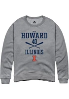 Zoie Howard  Rally Illinois Fighting Illini Mens Graphite NIL Sport Icon Long Sleeve Crew Sweatshi..