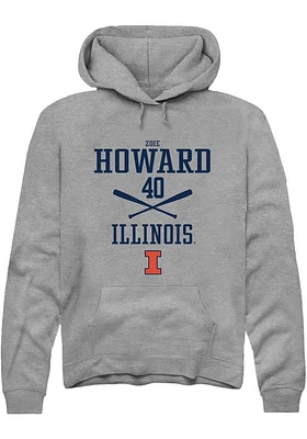 Zoie Howard  Rally Illinois Fighting Illini Mens Graphite NIL Sport Icon Long Sleeve Hoodie