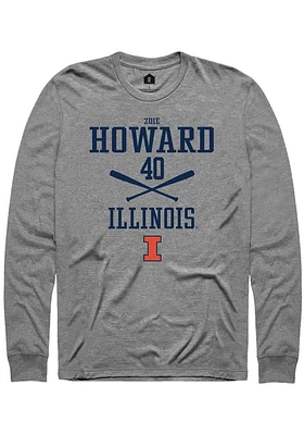 Zoie Howard  Illinois Fighting Illini Graphite Rally NIL Sport Icon Long Sleeve T Shirt