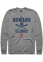 Zoie Howard  Illinois Fighting Illini Graphite Rally NIL Sport Icon Long Sleeve T Shirt