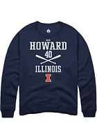 Zoie Howard  Rally Illinois Fighting Illini Mens Navy Blue NIL Sport Icon Long Sleeve Crew Sweatsh..