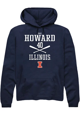 Zoie Howard  Rally Illinois Fighting Illini Mens Navy Blue NIL Sport Icon Long Sleeve Hoodie