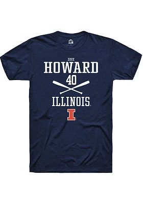 Zoie Howard  Illinois Fighting Illini Navy Blue Rally NIL Sport Icon Short Sleeve T Shirt
