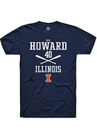 Zoie Howard  Illinois Fighting Illini Navy Blue Rally NIL Sport Icon Short Sleeve T Shirt