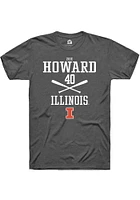 Zoie Howard  Illinois Fighting Illini Dark Grey Rally NIL Sport Icon Short Sleeve T Shirt