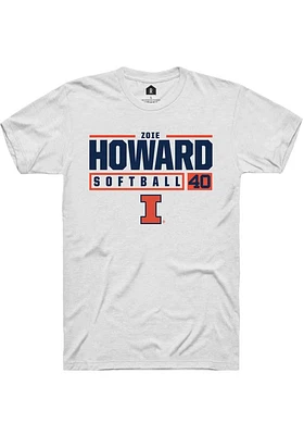 Zoie Howard  Illinois Fighting Illini White Rally NIL Stacked Box Short Sleeve T Shirt