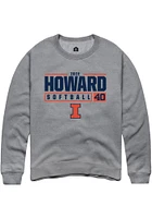 Zoie Howard  Rally Illinois Fighting Illini Mens Graphite NIL Stacked Box Long Sleeve Crew Sweatsh..