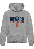 Zoie Howard  Rally Illinois Fighting Illini Mens Graphite NIL Stacked Box Long Sleeve Hoodie