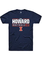Zoie Howard  Illinois Fighting Illini Navy Blue Rally NIL Stacked Box Short Sleeve T Shirt