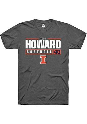Zoie Howard  Illinois Fighting Illini Dark Grey Rally NIL Stacked Box Short Sleeve T Shirt