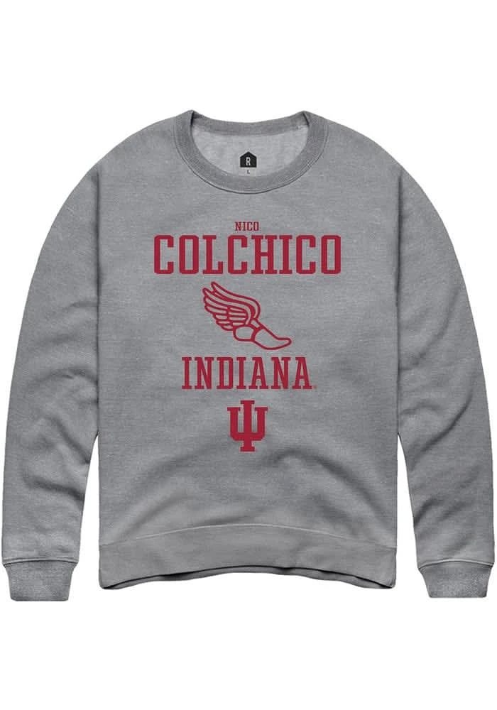 Nico Colchico Rally Indiana Hoosiers Mens Graphite NIL Sport Icon Long Sleeve Crew Sweatshirt