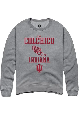 Nico Colchico  Rally Indiana Hoosiers Mens Graphite NIL Sport Icon Long Sleeve Crew Sweatshirt