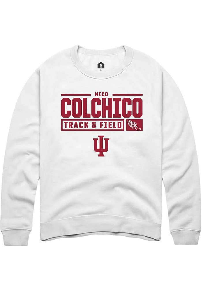 Nico Colchico Rally Indiana Hoosiers Mens NIL Stacked Box Long Sleeve Crew Sweatshirt