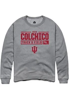 Nico Colchico  Rally Indiana Hoosiers Mens Graphite NIL Stacked Box Long Sleeve Crew Sweatshirt