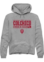 Nico Colchico  Rally Indiana Hoosiers Mens Graphite NIL Stacked Box Long Sleeve Hoodie