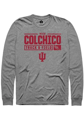 Nico Colchico  Indiana Hoosiers Graphite Rally NIL Stacked Box Long Sleeve T Shirt