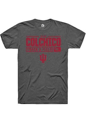 Nico Colchico  Indiana Hoosiers Dark Grey Rally NIL Stacked Box Short Sleeve T Shirt