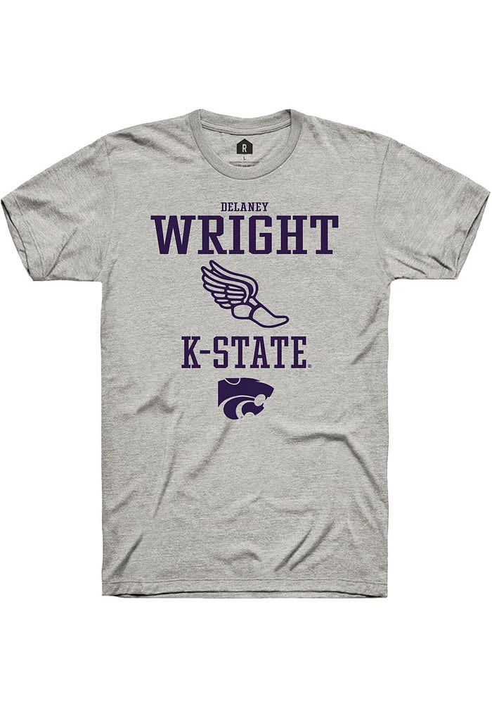 Delaney Wright K-State Wildcats Ash Rally NIL Sport Icon Short Sleeve T Shirt