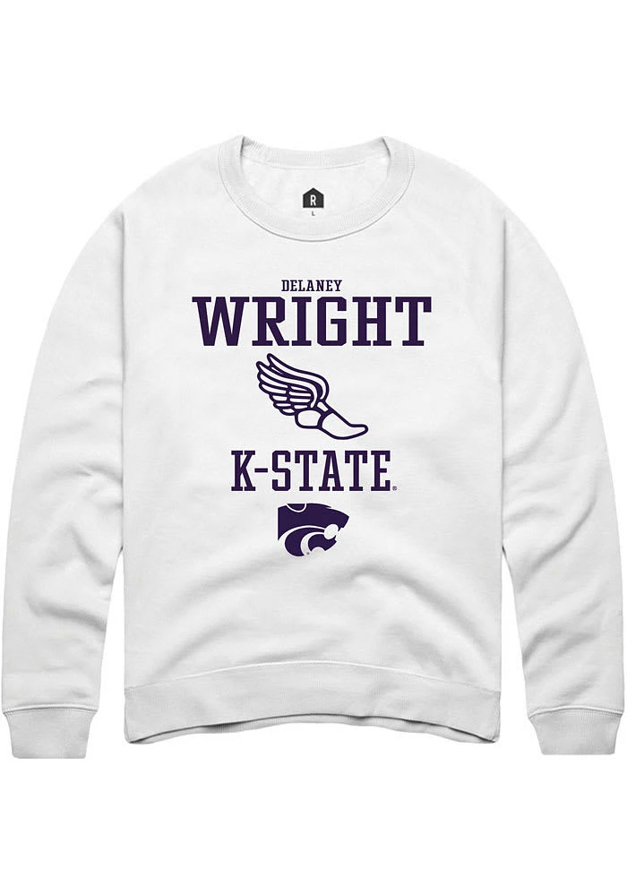 Delaney Wright Rally K-State Wildcats Mens NIL Sport Icon Long Sleeve Crew Sweatshirt
