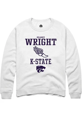 Delaney Wright Rally K-State Wildcats Mens NIL Sport Icon Long Sleeve Crew Sweatshirt