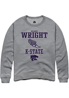 Delaney Wright  Rally K-State Wildcats Mens Graphite NIL Sport Icon Long Sleeve Crew Sweatshirt