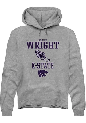 Delaney Wright  Rally K-State Wildcats Mens Graphite NIL Sport Icon Long Sleeve Hoodie