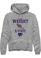 Delaney Wright  Rally K-State Wildcats Mens Graphite NIL Sport Icon Long Sleeve Hoodie