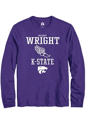 Delaney Wright  K-State Wildcats Purple Rally NIL Sport Icon Long Sleeve T Shirt