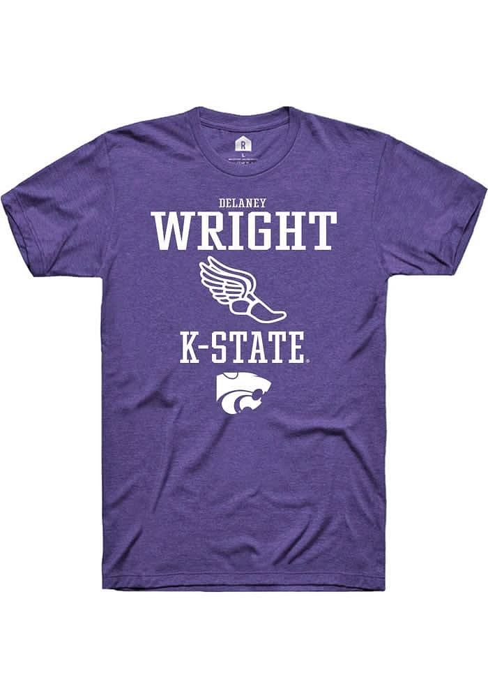 Delaney Wright K-State Wildcats Purple Rally NIL Sport Icon Short Sleeve T Shirt