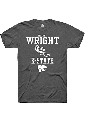 Delaney Wright  K-State Wildcats Dark Grey Rally NIL Sport Icon Short Sleeve T Shirt