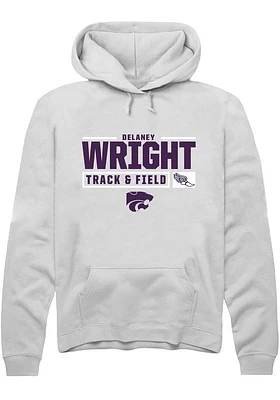 Delaney Wright Rally K-State Wildcats Mens NIL Stacked Box Long Sleeve Hoodie