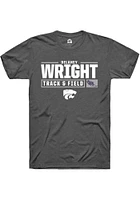 Delaney Wright  K-State Wildcats Dark Grey Rally NIL Stacked Box Short Sleeve T Shirt