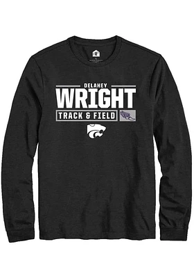 Delaney Wright K-State Wildcats Rally NIL Stacked Box Long Sleeve T Shirt