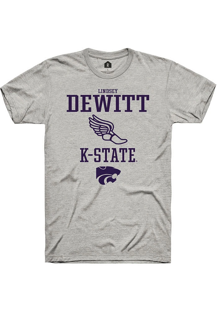 Lindsey DeWitt K-State Wildcats Ash Rally NIL Sport Icon Short Sleeve T Shirt