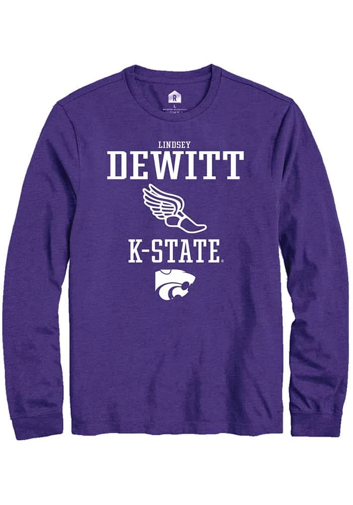 Lindsey DeWitt K-State Wildcats Purple Rally NIL Sport Icon Long Sleeve T Shirt